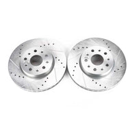 Power Stop 16-19 Cadillac CT6 Front Evolution Drilled & Slotted Rotors - Pair Brake Rotors - Slot & Drilled PowerStop