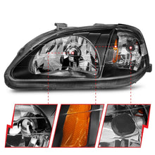 Load image into Gallery viewer, ANZO 1999-2000 Honda Civic Crystal Headlights Black Headlights ANZO
