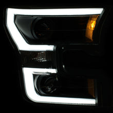 Load image into Gallery viewer, ANZO 2015-2017 Ford F-150 Projector Headlights w/ Plank Style Switchback Black w/ Amber Headlights ANZO
