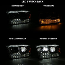Load image into Gallery viewer, ANZO 2009-2018 Dodge Ram 1500 Led Projector Plank Style Switchback H.L Halo Chrome Amber (OE Style) Headlights ANZO

