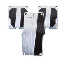 Load image into Gallery viewer, NRG Brushed Aluminum Sport Pedal M/T - Silver w/Black Carbon Pedal Covers NRG

