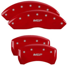 Load image into Gallery viewer, MGP 4 Caliper Covers Engraved Front &amp; Rear MGP Red Finish Silver Char 2019 Chevrolet Blazer Caliper Covers MGP
