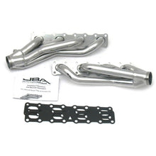 Load image into Gallery viewer, JBA 04-15 Nissan 5.6L VK56DE Oval Port 1-5/8in Primary Silver Ctd Cat4Ward Header Headers &amp; Manifolds JBA
