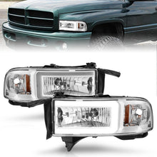 Load image into Gallery viewer, ANZO 94-02 Dodge RAM Crystal Headlight - w/ Light Bar Chrome Housing Headlights ANZO
