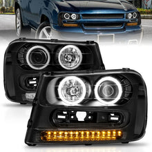 Load image into Gallery viewer, ANZO 2002-2009 Chevrolet Trailblazer Projector Headlights w/ Halo Black Headlights ANZO
