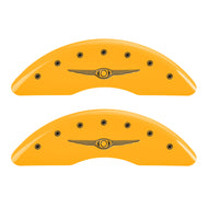 MGP 4 Caliper Covers Engraved F & R Chrysler Wing Yellow Finish Black Char 2004 Chrysler Pacifica Caliper Covers MGP