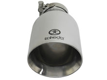 Load image into Gallery viewer, aFe Takeda 304 Stainless Steel Clamp-On Exhaust Tip 2.5in. Inlet / 4.5in. Outlet / 9in. L - Polished Tips aFe
