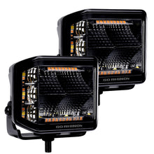 Load image into Gallery viewer, Go Rhino Light Bars &amp; Cubes Go Rhino Xplor Blackout Combo Series Cube Sideline LED Flood Lights w/Amber 4x3 - Blk (Pair)
