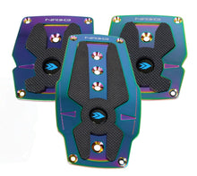 Load image into Gallery viewer, NRG Aluminum Sport Pedal M/T - Neochrome w/Black Rubber Inserts Pedal Covers NRG
