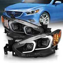 Load image into Gallery viewer, ANZO 2014-2015 Mazda 6 Projector Headlights w/ Plank Style Design Black Headlights ANZO
