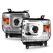 Load image into Gallery viewer, ANZO 14-15 GMC Sierra 1500/2500HD/3500HD Plank Style Projector Headlight - Chrome Housing Headlights ANZO

