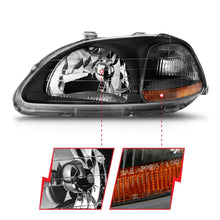 Load image into Gallery viewer, ANZO 1996-1998 Honda Civic Crystal Headlights Black Headlights ANZO
