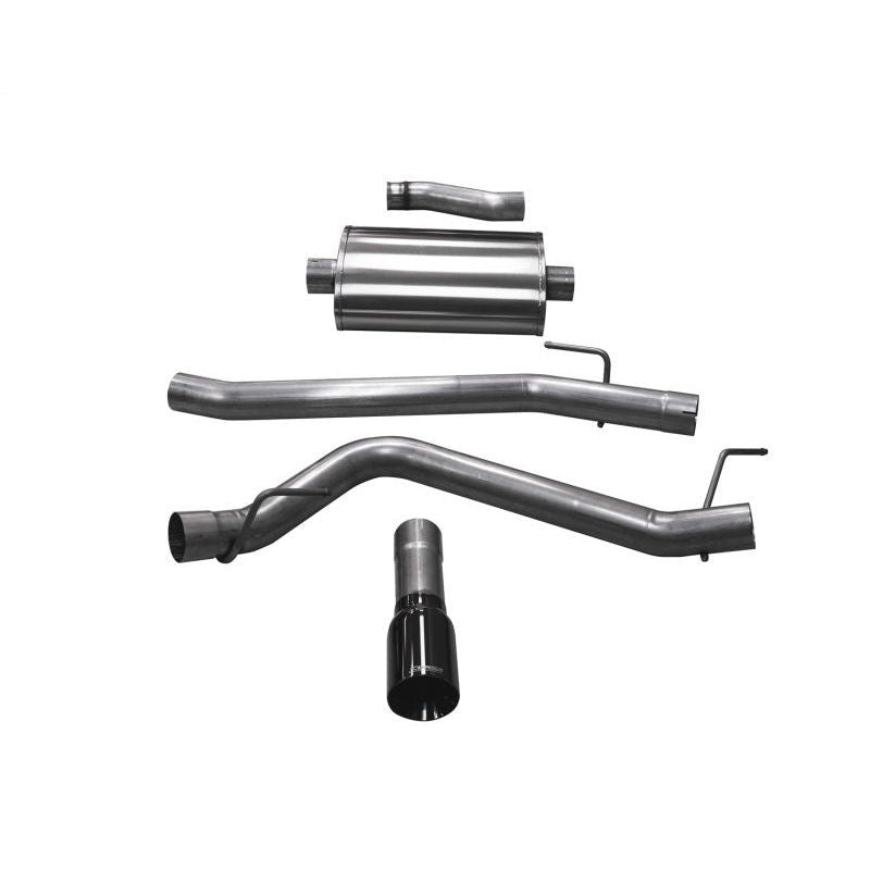 Corsa 20-24 Jeep Gladiator JT 3.6L Single Side Exit Cat-Back Exhaust System w/ Single 4in Black Tip Catback CORSA Performance