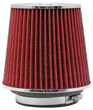 Load image into Gallery viewer, K&amp;N Universal Air Filter Chrome Round Tapered Red - 4in Flange ID x 1.125in Flange Length x 5.5in H Air Filters - Universal Fit K&amp;N Engineering   
