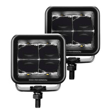 Load image into Gallery viewer, Go Rhino Light Bars &amp; Cubes Go Rhino Xplor Blackout Series Cube LED Spot Light Kit (Surface/Threaded Stud Mnt) 3x3 - Blk (Pair)
