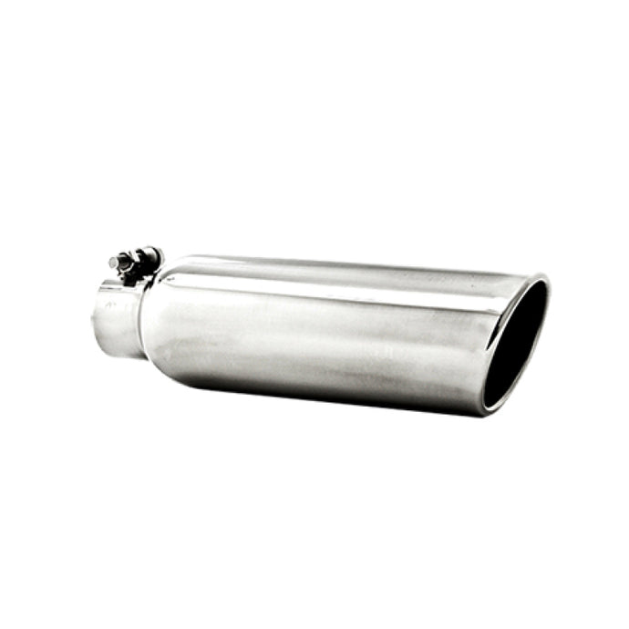 MBRP Universal Tip 3.5in OD 2.25in Inlet 12in L Angled Cut Rolled End Clampless No-Weld T304 Steel Tubing MBRP   