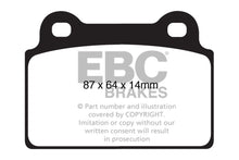 Load image into Gallery viewer, EBC 08-16 Mitsubishi Lancer Evo 10 2.0 Turbo (1 piece rotor) Yellowstuff Rear Brake Pads Brake Pads - Performance EBC   
