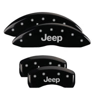 MGP 4 Caliper Covers Engraved Front & Rear JEEP Black finish silver ch Caliper Covers MGP
