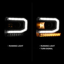Load image into Gallery viewer, ANZO 2016-2019 Gmc Sierra 1500 Projector Headlight Plank Style Black w/ Sequential Amber Signal Headlights ANZO
