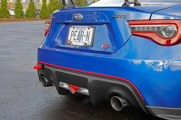 Perrin 13-20 & 2022 Subaru BRZ / 13-16 Scion FRS / 17-20 Toyota 86 Tow Hook Kit (Rear) - Red Tow Hooks Perrin Performance   
