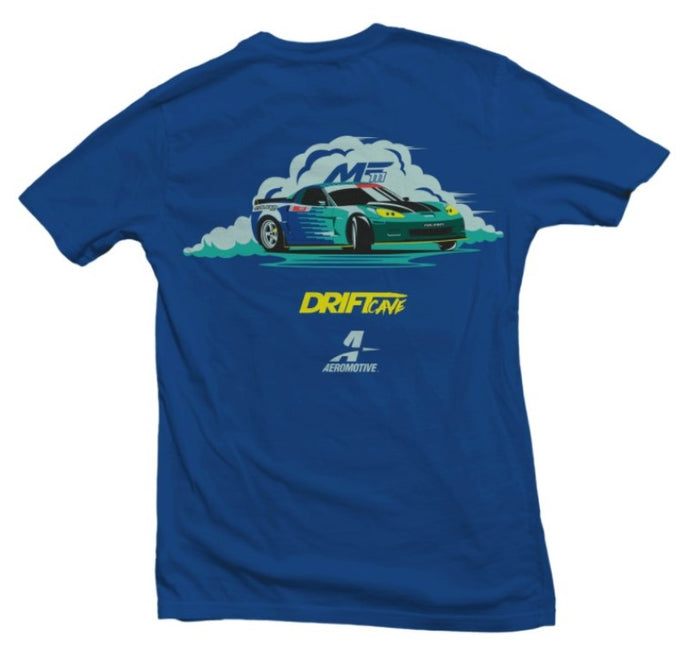 Aeromotive Drift Car Logo Blue T-Shirt - Large Apparel Aeromotive   
