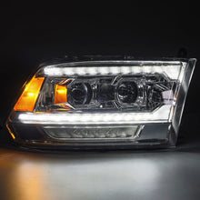 Load image into Gallery viewer, AlphaRex 09-18 Ram 1500 PRO-Series Proj Headlights Chrome w/ Sequential Signal and Top/Middle DRL Headlights AlphaRex
