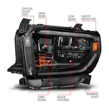 Load image into Gallery viewer, ANZO 14-21 Toyota Tundra (OE Halogen w/LED DRL) LED Crystal Headlights w/ Switchback &amp; DRL - Blk Headlights ANZO

