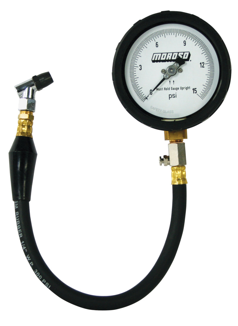 Moroso Tire Pressure Gauge 0-15psi - 4in Display - 1/2 Percent Accuracy Gauges Moroso