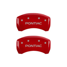Load image into Gallery viewer, MGP 4 Caliper Covers Engraved Front &amp; Rear Pontiac Red finish silver ch Caliper Covers MGP
