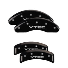 Load image into Gallery viewer, MGP 4 Caliper Covers Engraved Front &amp; Rear Vtech Black finish silver ch Caliper Covers MGP
