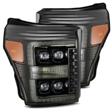 Load image into Gallery viewer, AlphaRex 11-16 Ford F-350 SD NOVA LED Proj Headlights Plank Style Alpha Blk w/Activ Light/Seq Signal Headlights AlphaRex
