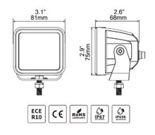 Load image into Gallery viewer, Go Rhino Xplor Blackout Series Cube LED Spot Light Kit (Surface/Threaded Stud Mnt) 3x3 - Blk (Pair) Light Bars &amp; Cubes Go Rhino   
