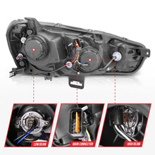 Load image into Gallery viewer, ANZO 2008-2015 Mitsubishi Lancer Projector Headlights w/ Halo Black (CCFL) Headlights ANZO
