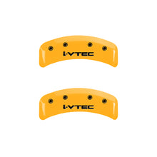 Load image into Gallery viewer, MGP 4 Caliper Covers Engraved Front &amp; Rear i-Vtec Yellow finish black ch Caliper Covers MGP

