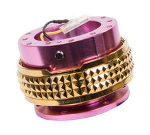 Load image into Gallery viewer, NRG Quick Release Kit - Pyramid Edition - Pink Body / Chrome Gold Pyramid Ring Quick Release Adapters NRG
