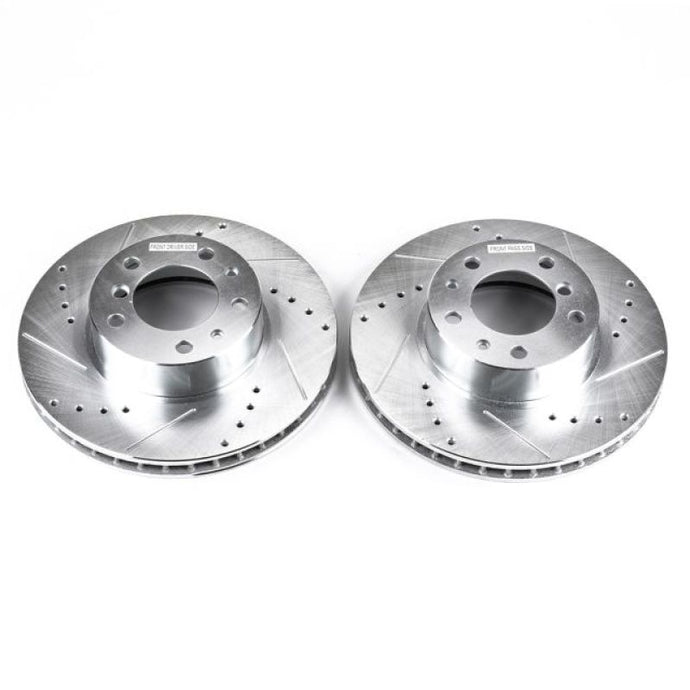 Power Stop 94-95 BMW 540i Front Evolution Drilled & Slotted Rotors - Pair Brake Rotors - Slot & Drilled PowerStop