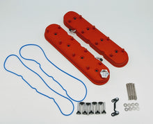 Load image into Gallery viewer, Granatelli 96-22 GM LS Tall Valve Cover w/Integral Angled Coil Mounts - Red Wrinkle (Pair) Valve Covers Granatelli Motor Sports
