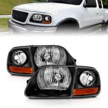 Load image into Gallery viewer, ANZO 1997-2003 Ford F150 Crystal Headlight Black w/ Parking Light Headlights ANZO
