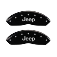 MGP Front set 2 Caliper Covers Engraved Front JEEP Black finish silver ch | 42009FJEPBK