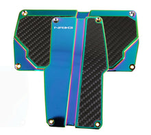 Load image into Gallery viewer, NRG Brushed Aluminum Sport Pedal A/T - Silver w/Black Carbon Pedal Covers NRG
