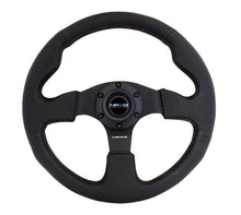 Load image into Gallery viewer, NRG Reinforced Steering Wheel (320mm) Black Leather w/Black Stitching Steering Wheels NRG
