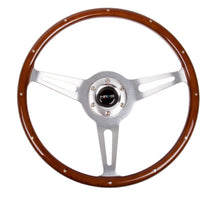 Load image into Gallery viewer, NRG Classic Wood Grain Steering Wheel (365mm) Wood w/Metal Inserts &amp; Brushed Alum. 3-Spoke Center Steering Wheels NRG
