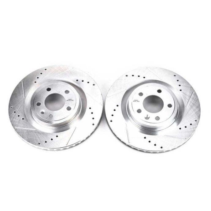Power Stop 11-14 Ford Mustang Front Evolution Drilled & Slotted Rotors - Pair Brake Rotors - Slot & Drilled PowerStop