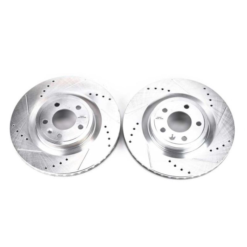 Power Stop 11-14 Ford Mustang Front Evolution Drilled & Slotted Rotors - Pair Brake Rotors - Slot & Drilled PowerStop