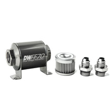 Load image into Gallery viewer, DeatschWerks Stainless Steel 8AN 10 Micron Universal Inline Fuel Filter Housing Kit (70mm) Fuel Filters DeatschWerks
