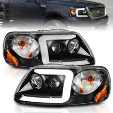 Load image into Gallery viewer, ANZO 1997-2003 Ford F-150 Projector Headlights w/ Light Bar Black Housing Headlights ANZO
