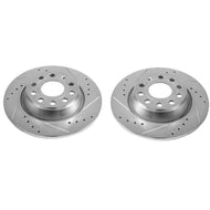 Power Stop 2015 Audi Q3 Rear Evolution Drilled & Slotted Rotors - Pair Brake Rotors - Slot & Drilled PowerStop