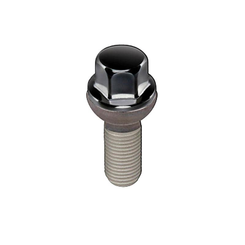 McGard Hex Lug Bolt (Radius Seat) M14X1.5 / 17mm Hex / 28.1mm Shank Length (Box of 50) - Black Wheel Bolts McGard