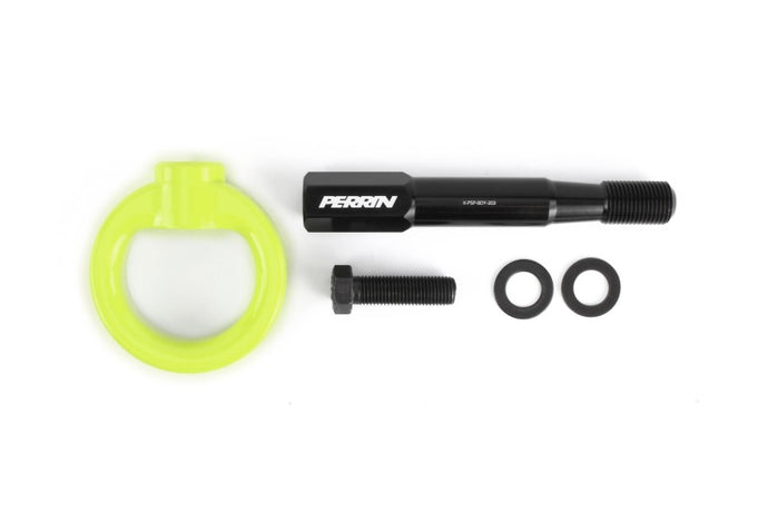 Perrin 15-17 Subaru WRX/STI Tow Hook Kit (Front) - Neon Yellow Tow Hooks Perrin Performance   