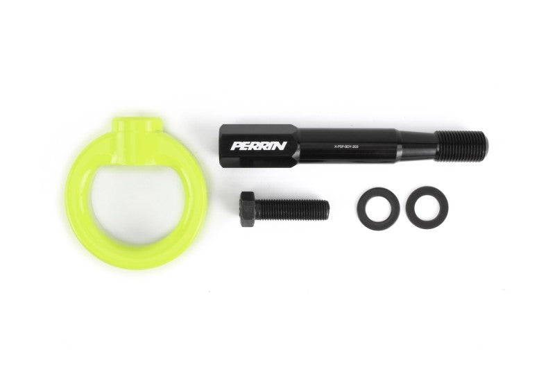 Perrin 15-17 Subaru WRX/STI Tow Hook Kit (Front) - Neon Yellow Tow Hooks Perrin Performance   
